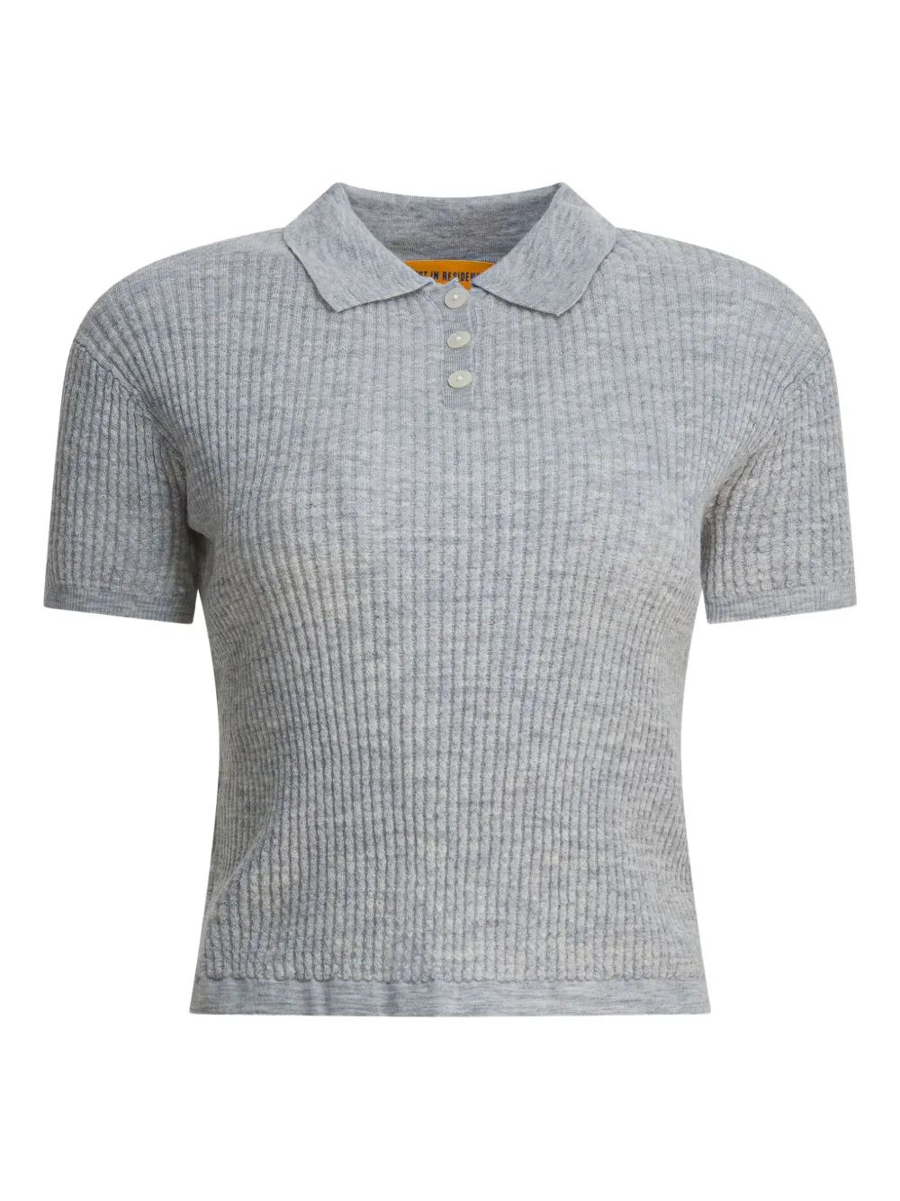 Guest In Residence Shrunken Ribbed Polo Shirt In Gray
