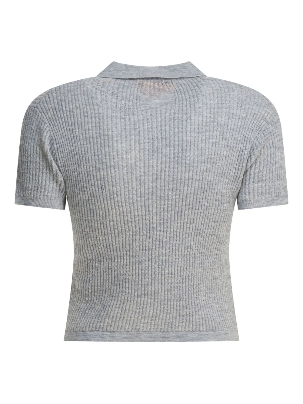 Guest In Residence Shrunken Ribbed Polo Shirt In Gray