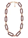 Essentiel Antwerp enamel-rhinestone chain necklace - Gold