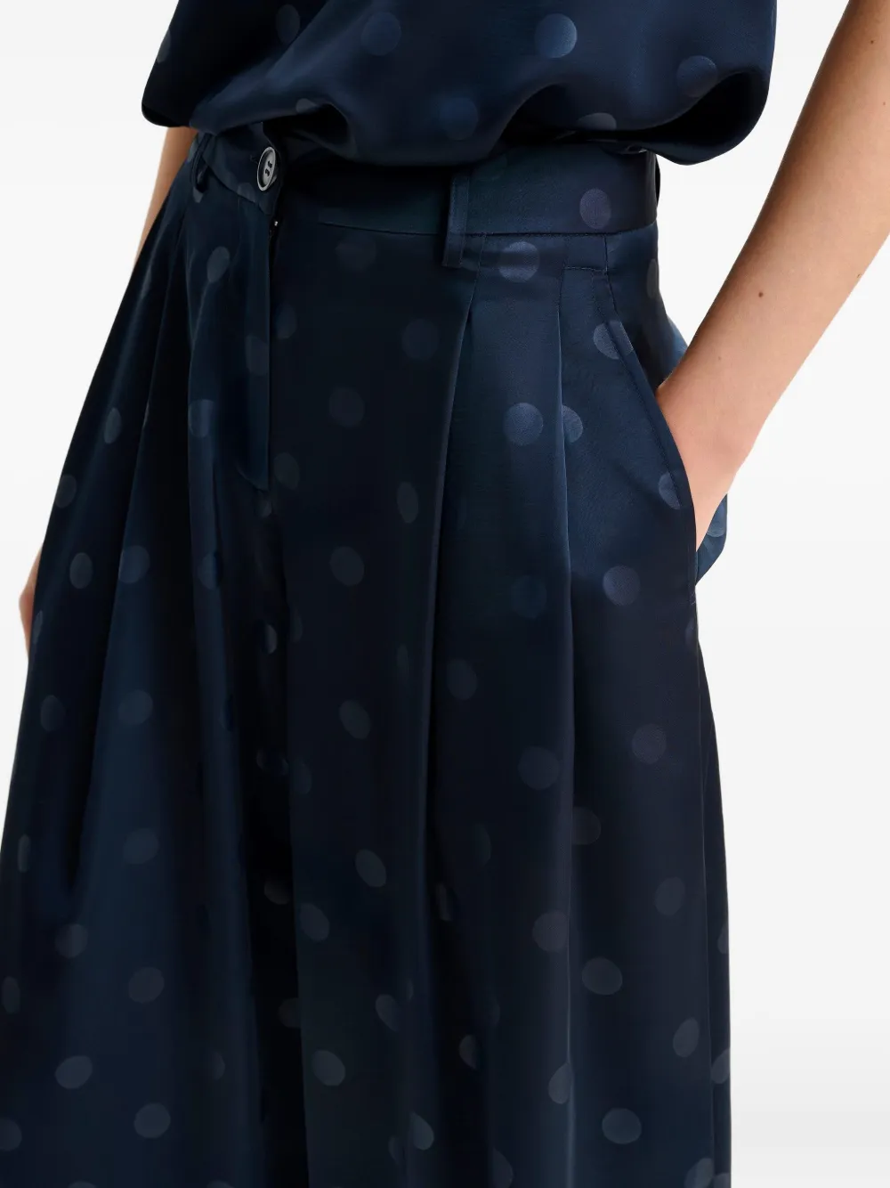 Essentiel Antwerp polka-dot pleated trousers Blauw