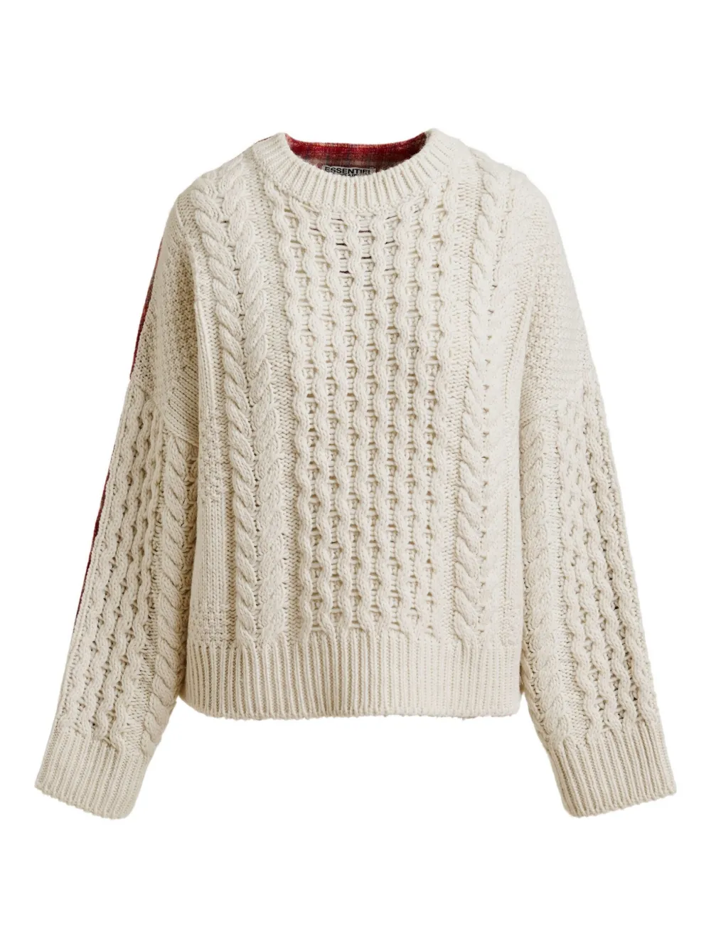 Essentiel Antwerp Iface kabelgebreide trui Beige