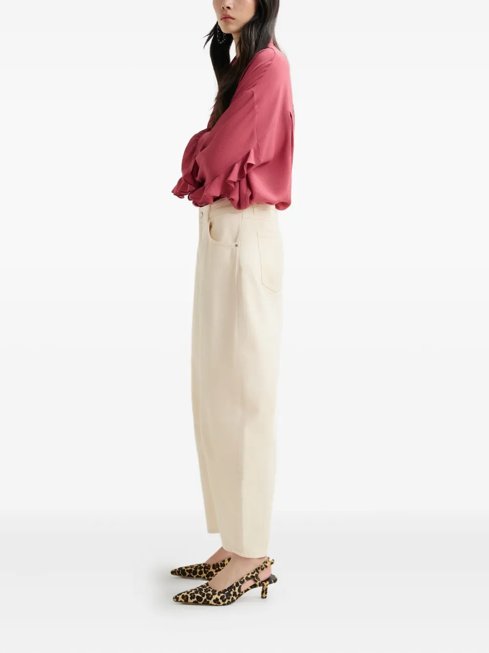 Essentiel Antwerp barrel-leg organic-cotton jeans Beige