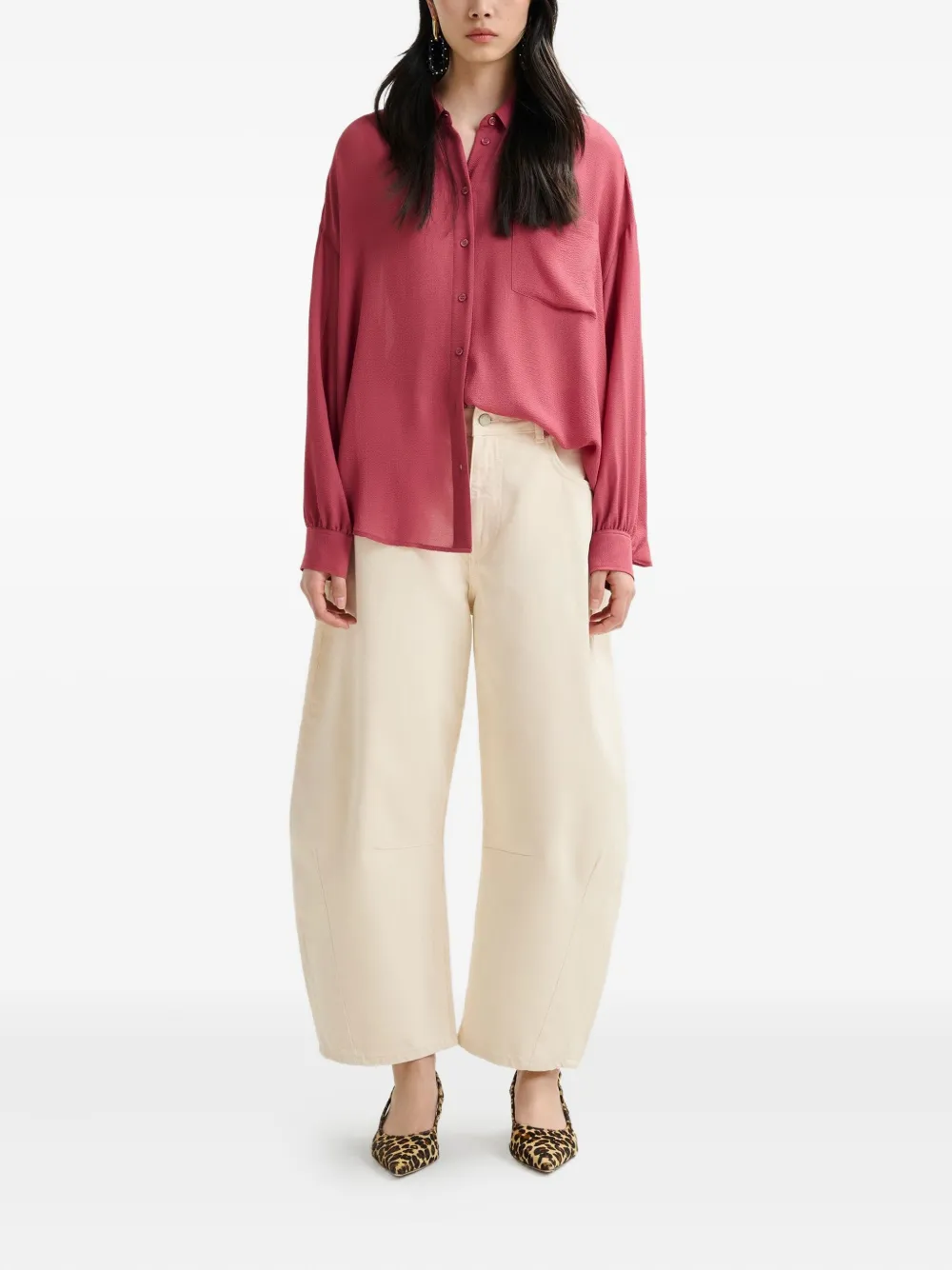 Essentiel Antwerp barrel-leg organic-cotton jeans Beige