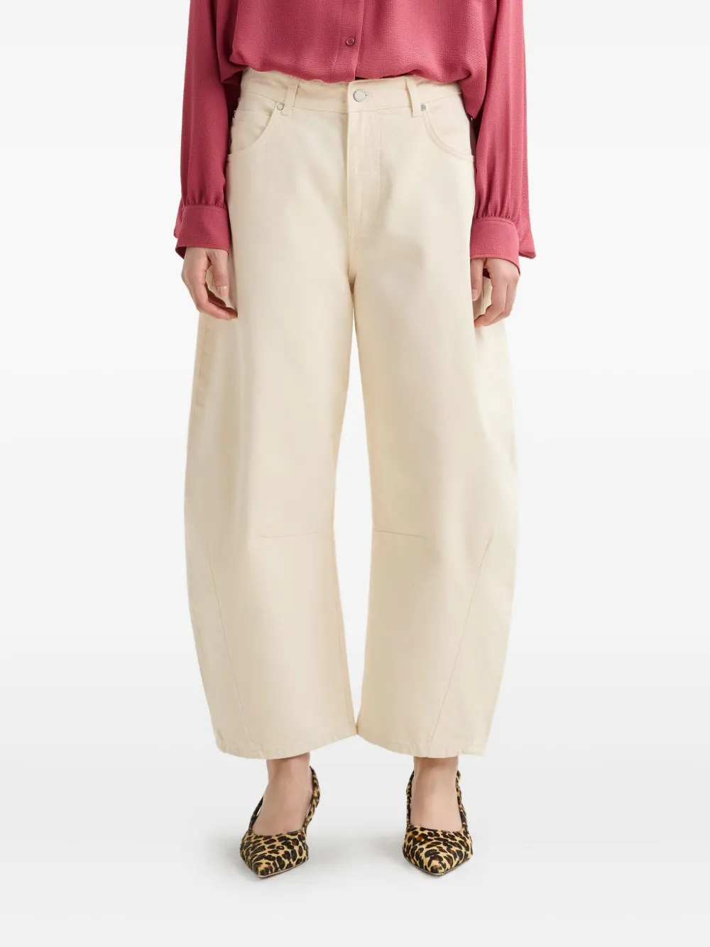 Essentiel Antwerp barrel-leg organic-cotton jeans Beige