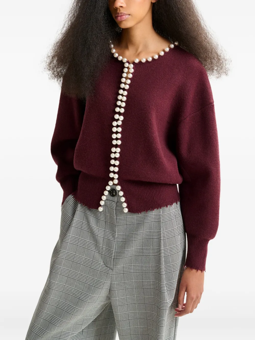Essentiel Antwerp embellished cardigan Rood