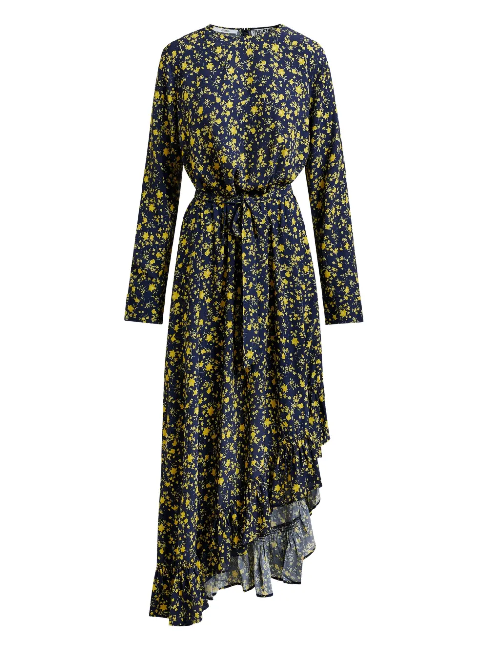 Essentiel Antwerp floral-print ruffled asymmetrical dress Blauw