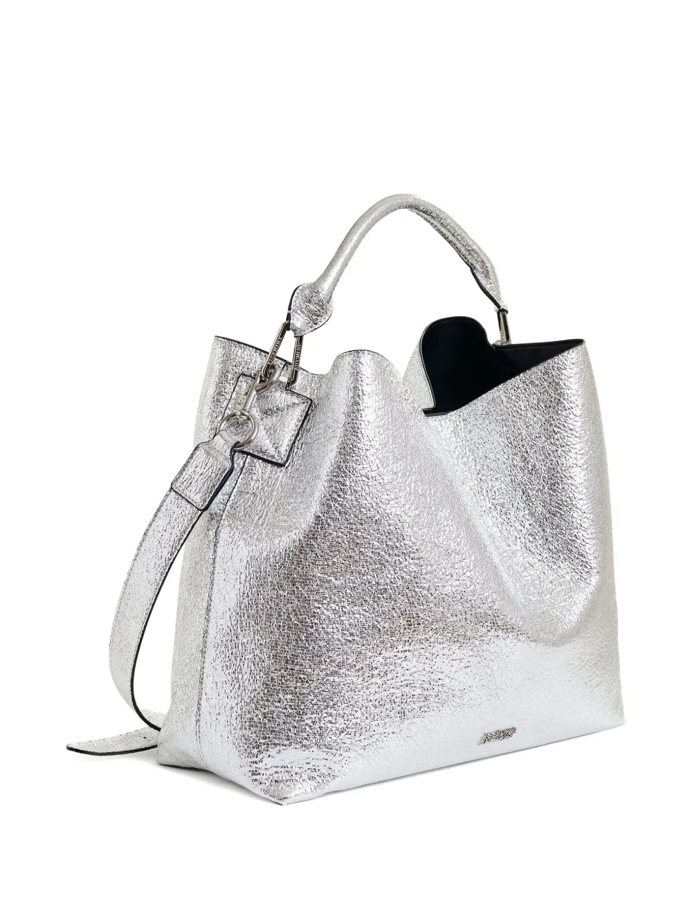 Essentiel Antwerp medium metallic-leather shoulder bag Zilver