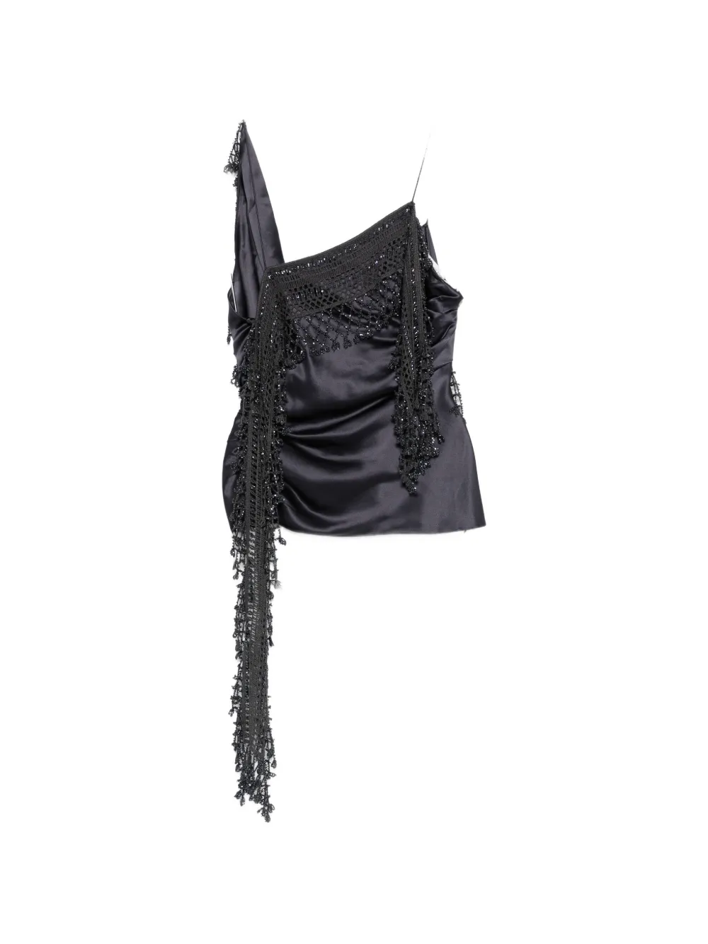 Christopher Esber droplet-bead crochet-trim blouse - Blu