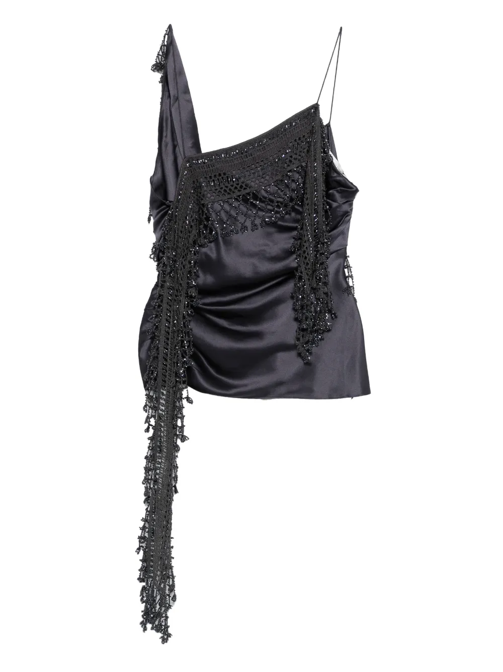 Christopher Esber droplet-bead crochet-trim blouse - Blu