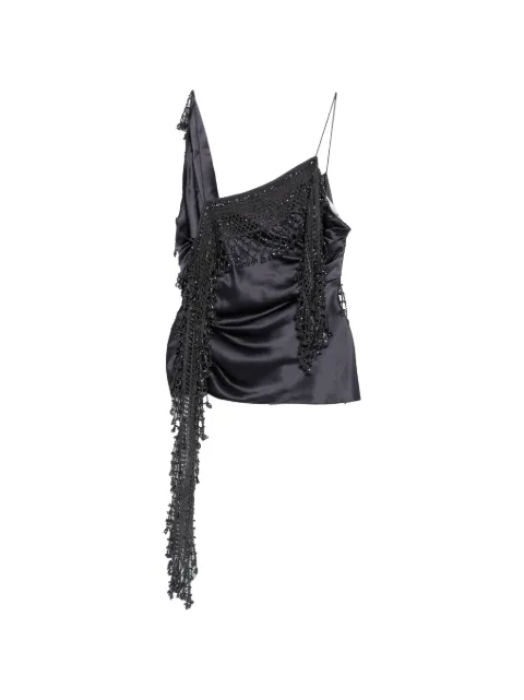 Christopher Esber droplet-bead crochet-trim blouse