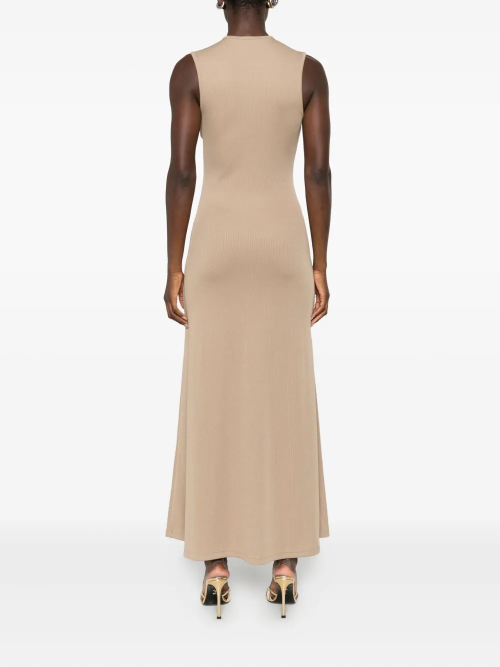 Christopher Esber Stone-detail Ruched Maxi Dress In Neutral