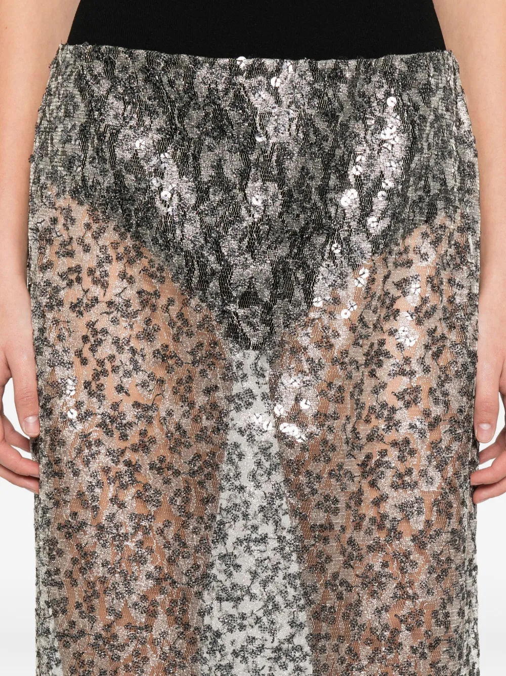 Christopher Esber Sequinned Midi Skirt In Gray