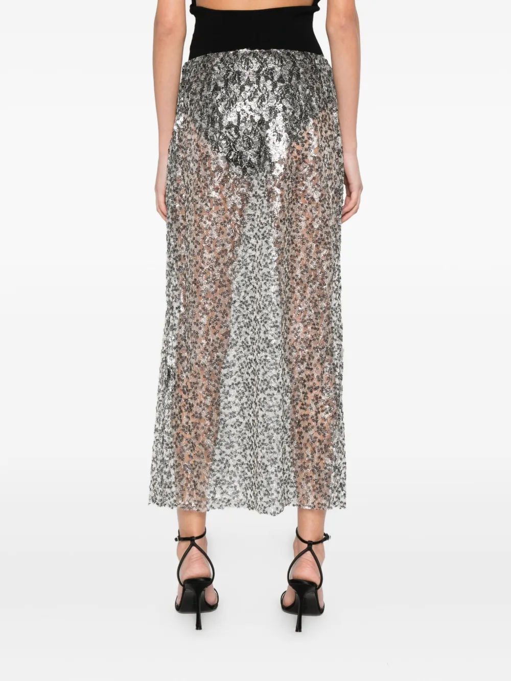 Christopher Esber Sequinned Midi Skirt In Gray