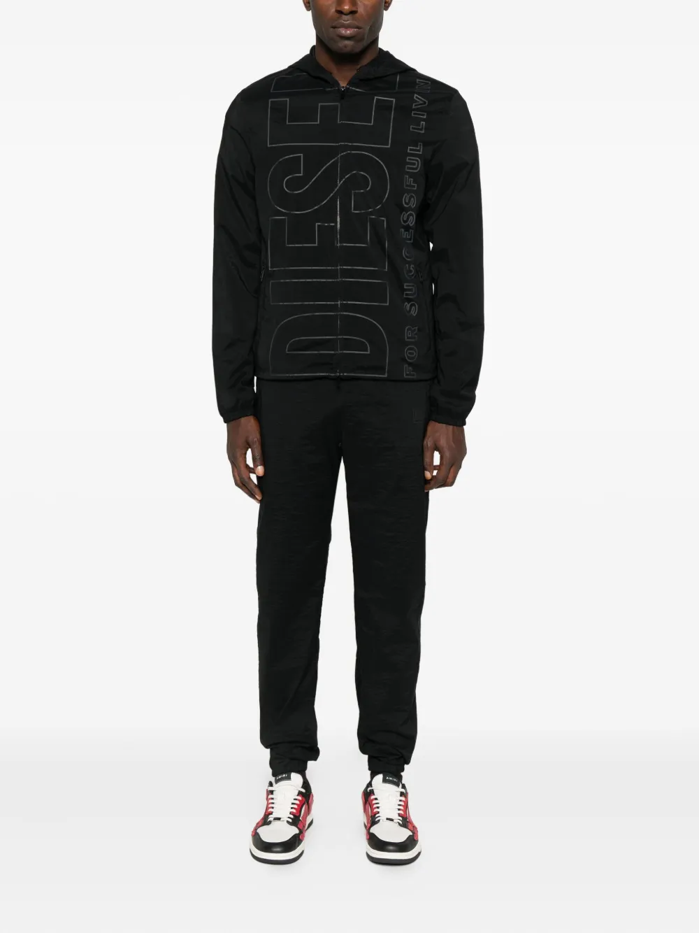 Diesel Trainingsbroek met geborduurd logo - Zwart