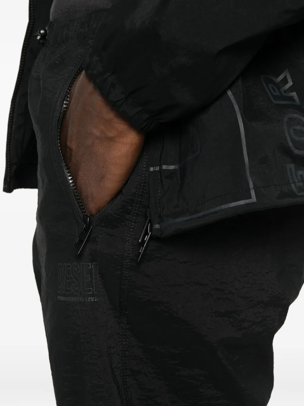 Diesel Trainingsbroek met geborduurd logo Zwart