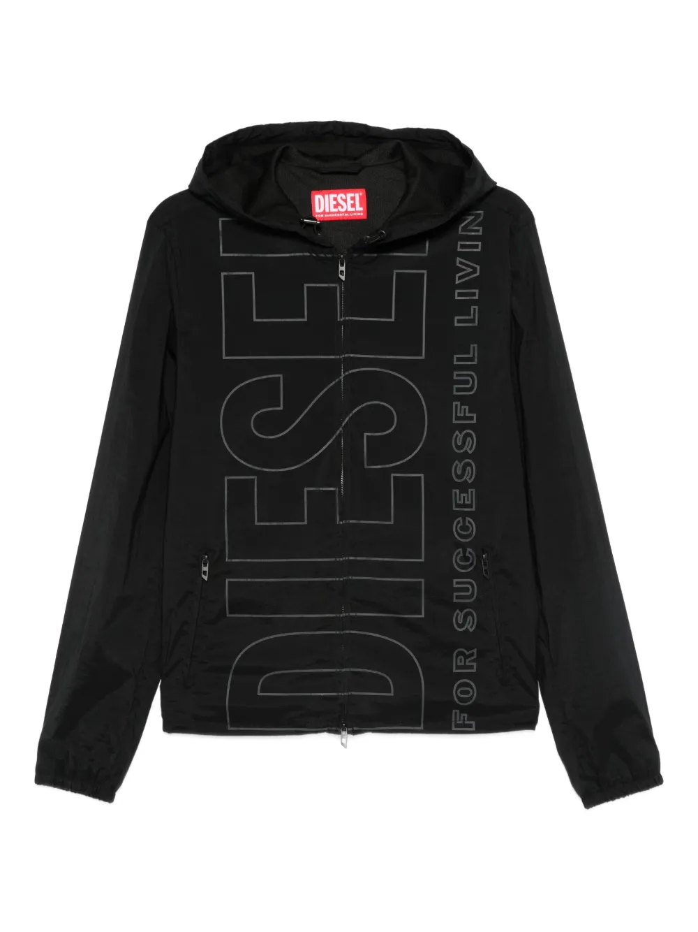 Diesel logo-print hooded jacket | Black | Image 1