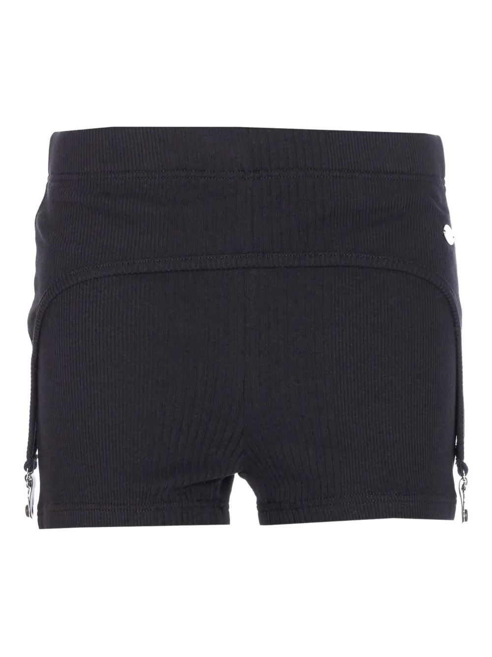 Jean Paul Gaultier Ribbed-garter Shorts In Black