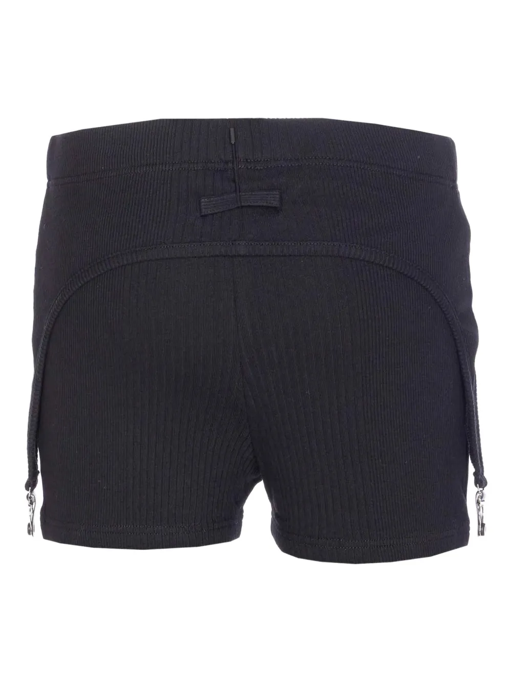 Jean Paul Gaultier Ribbed-garter Shorts In Black