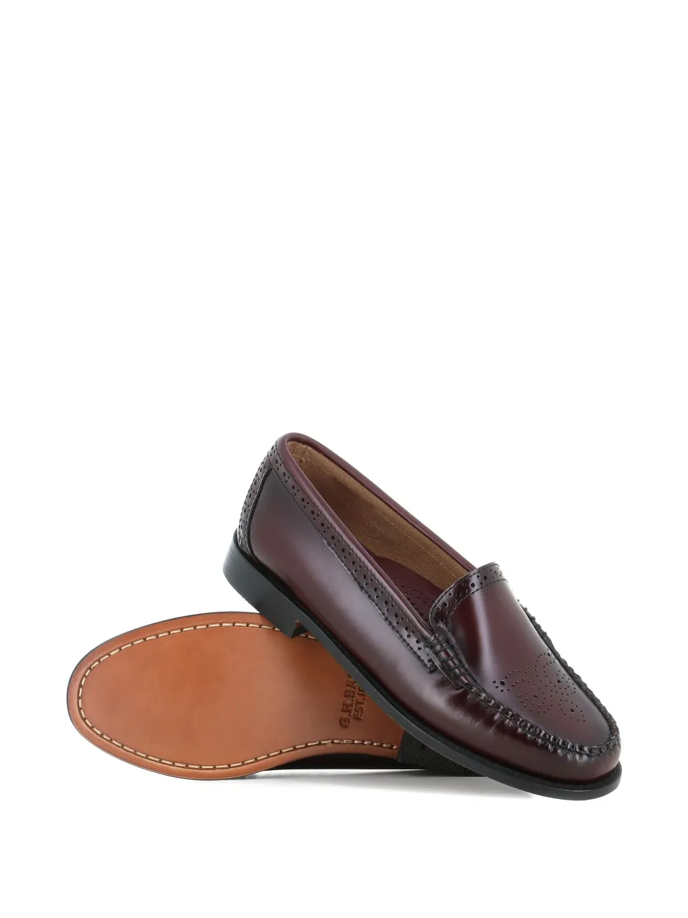 G.H. Bass 
Co. leather perforated loafers Brown