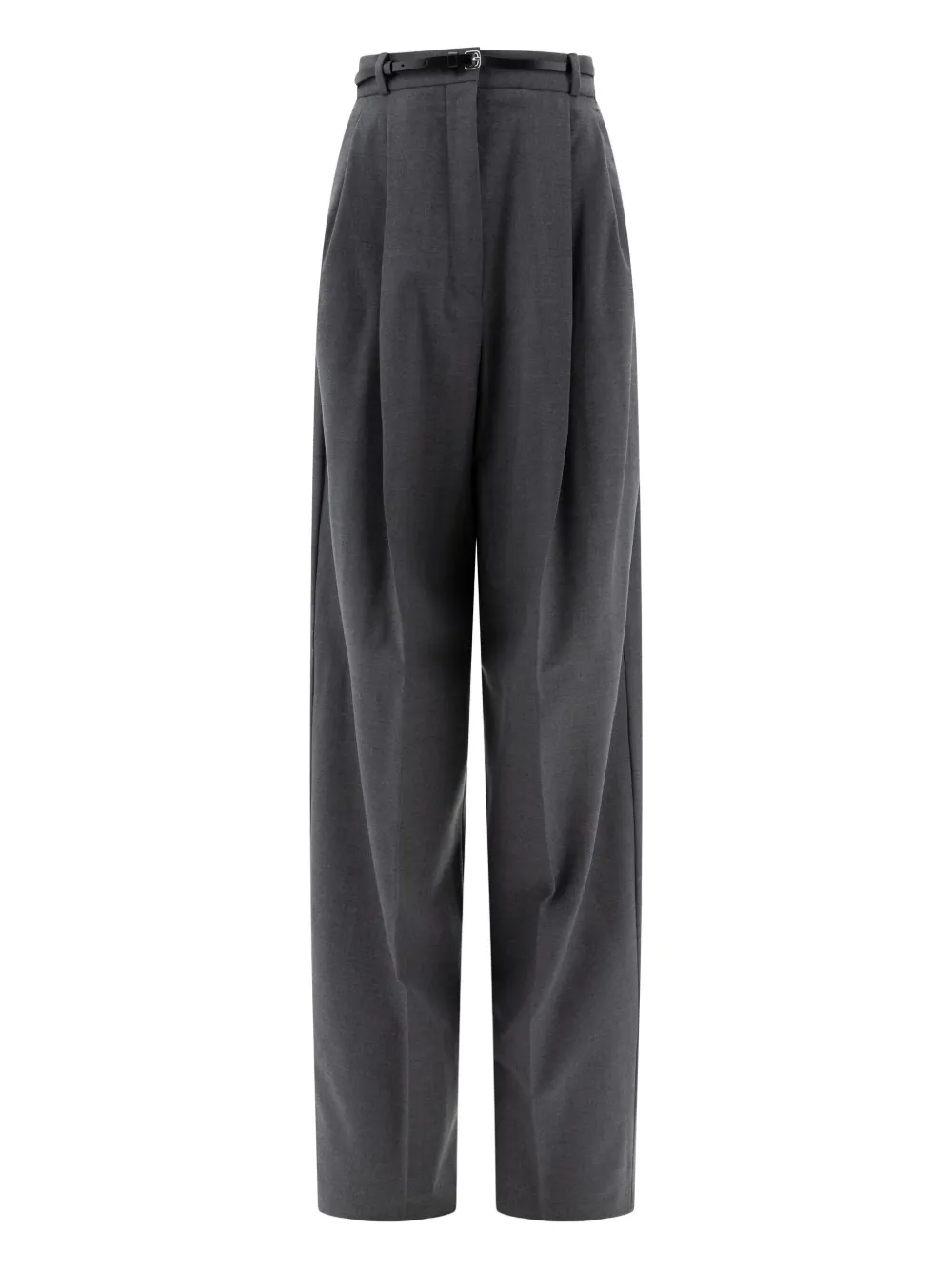 Max Mara Oversized Stretch Wool Trousers In Black