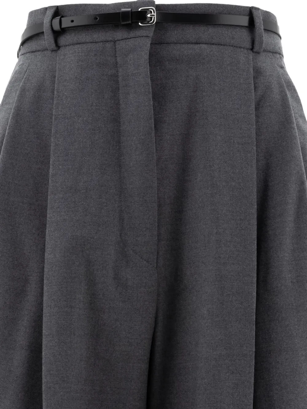 Max Mara Oversized Stretch Wool Trousers In Black