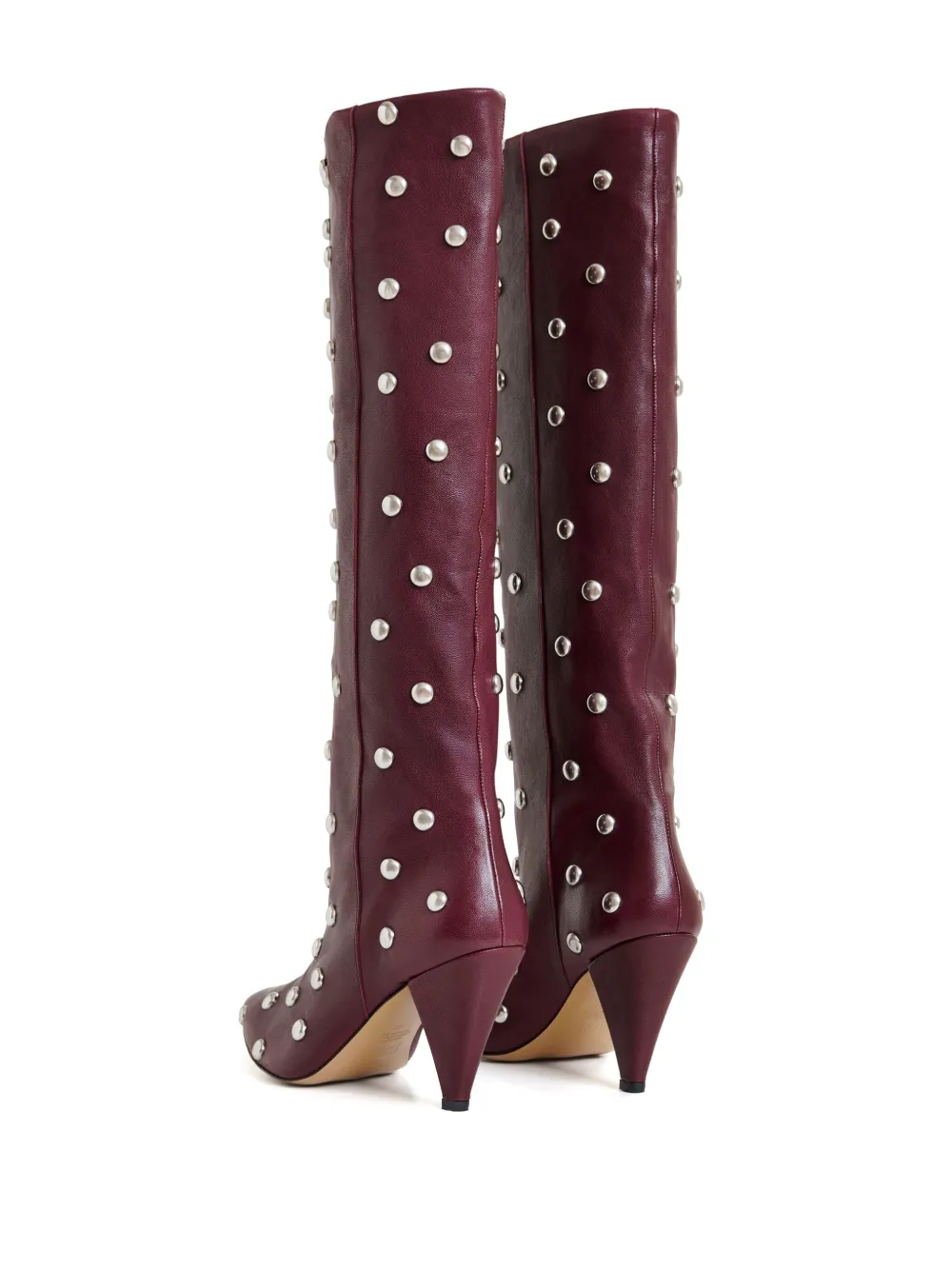 Essentiel Antwerp 90 mm Ishan leren knielaarzen met studs Rood
