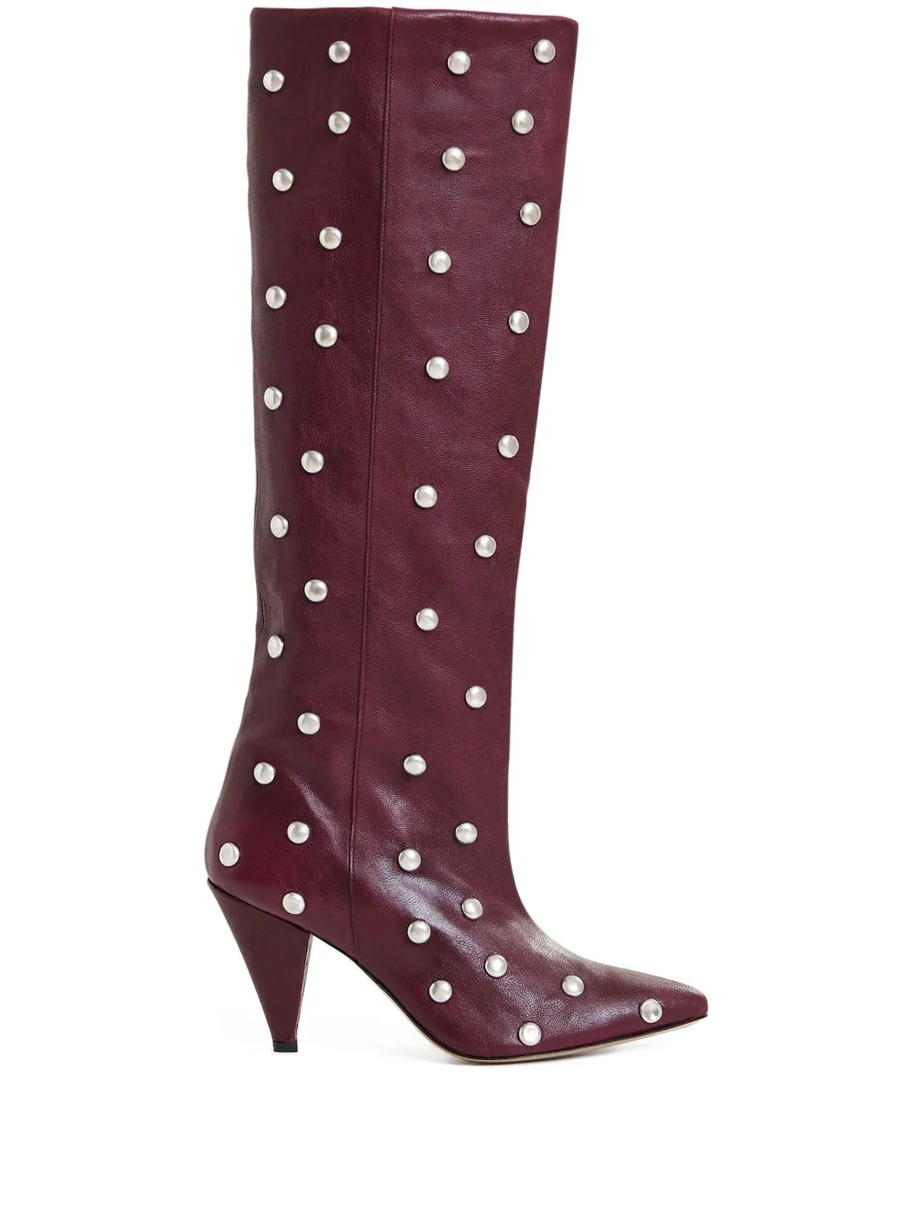 Essentiel Antwerp 90 mm Ishan leren knielaarzen met studs Rood