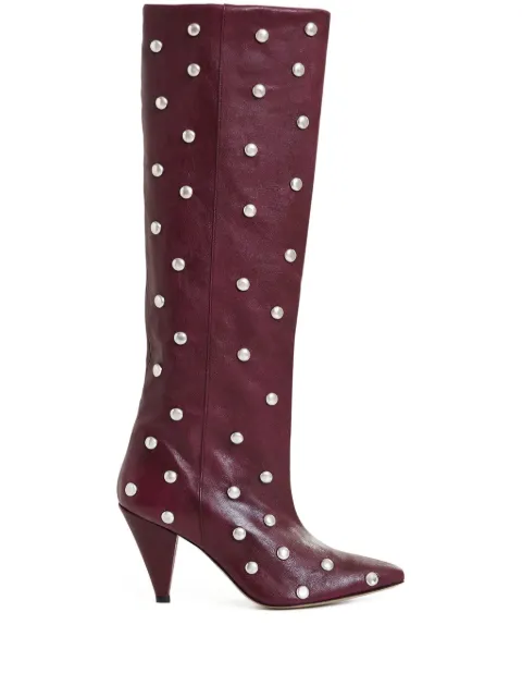 Essentiel Antwerp botas altas Ishan de piel con apliques y tacón de 90mm