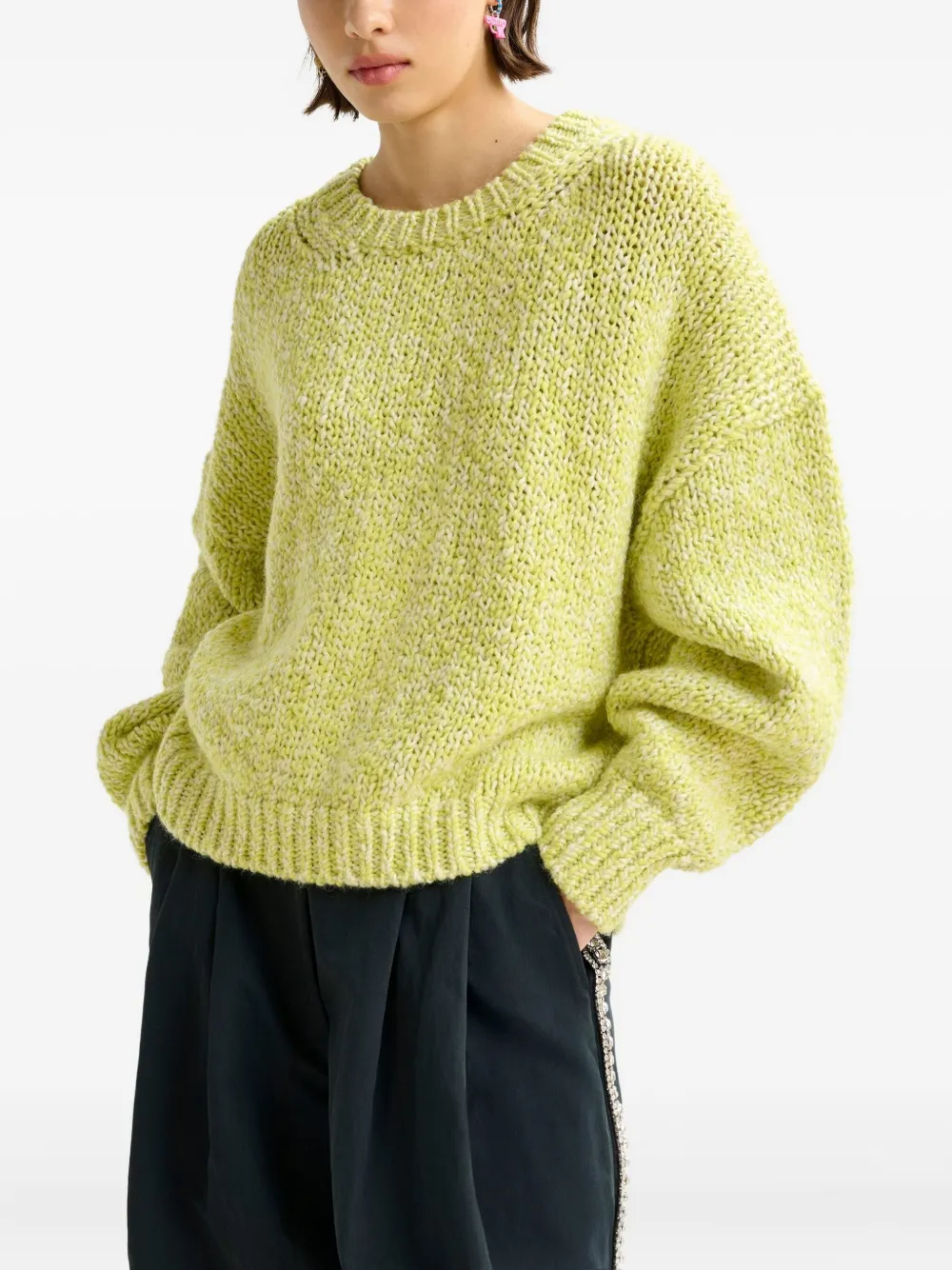 Essentiel Antwerp Izura mélange-knit sweater Groen