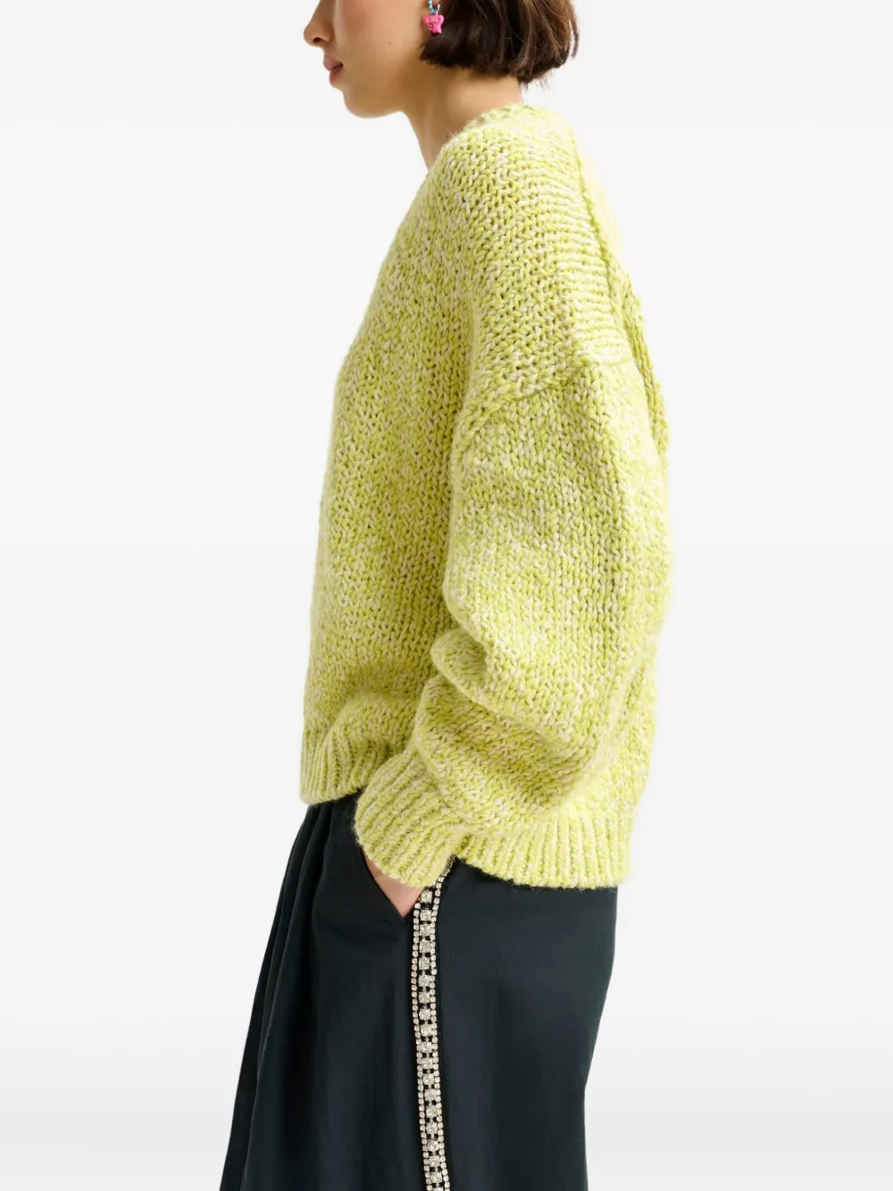 Essentiel Antwerp Izura mélange-knit sweater Groen