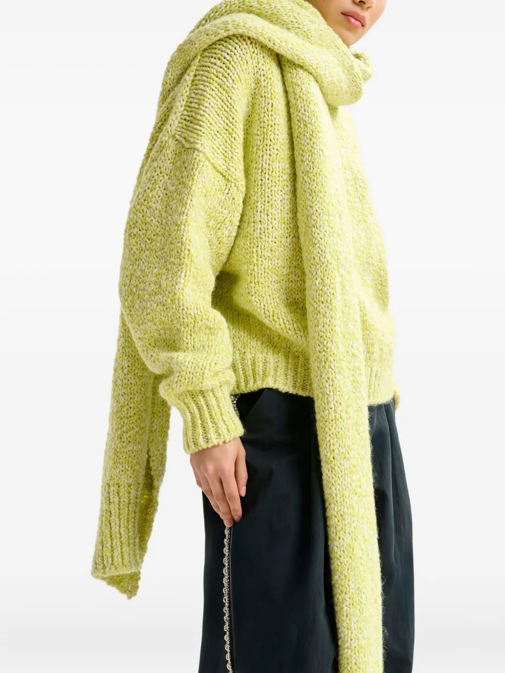 Essentiel Antwerp Izura mélange-knit sweater Groen