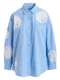 Essentiel Antwerp striped lace-patchwork shirt - Blue