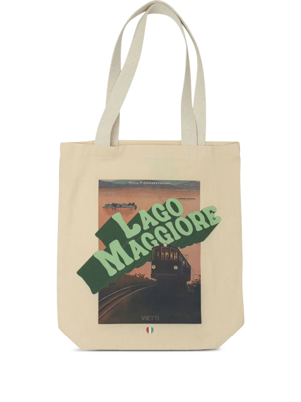 VIETTI MERCHANDISE Borsa tote Lago Maggiore con stampa - Toni neutri