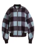 Essentiel Antwerp check-pattern bomber jacket - Blue