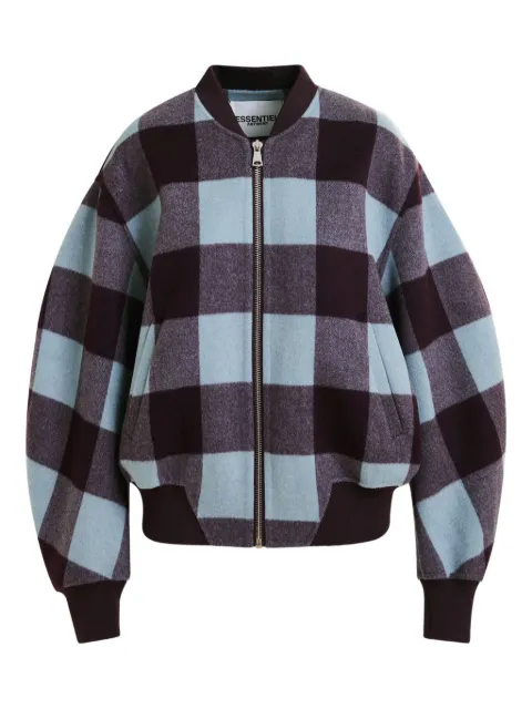 Essentiel Antwerp check-pattern bomber jacket