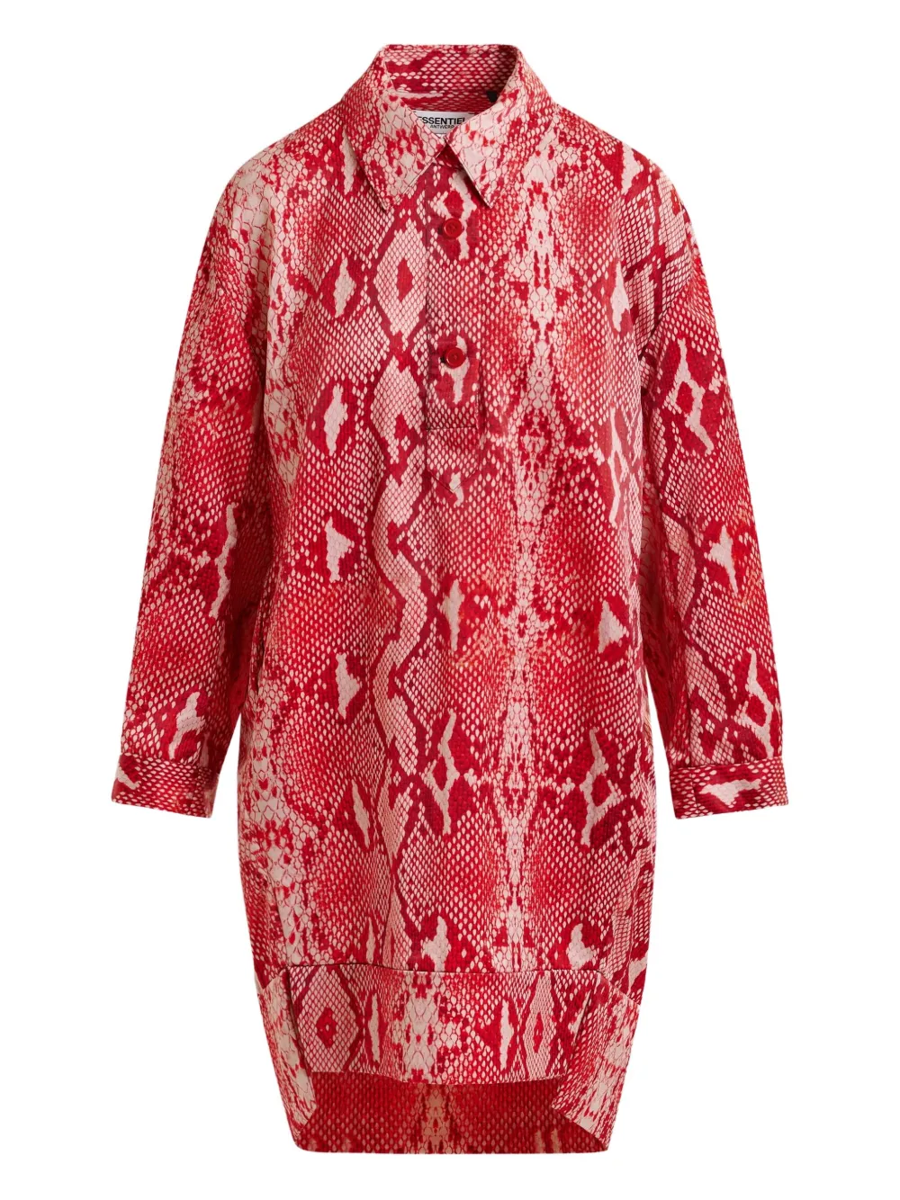 Essentiel Antwerp snake-print shirt mini dress Rood
