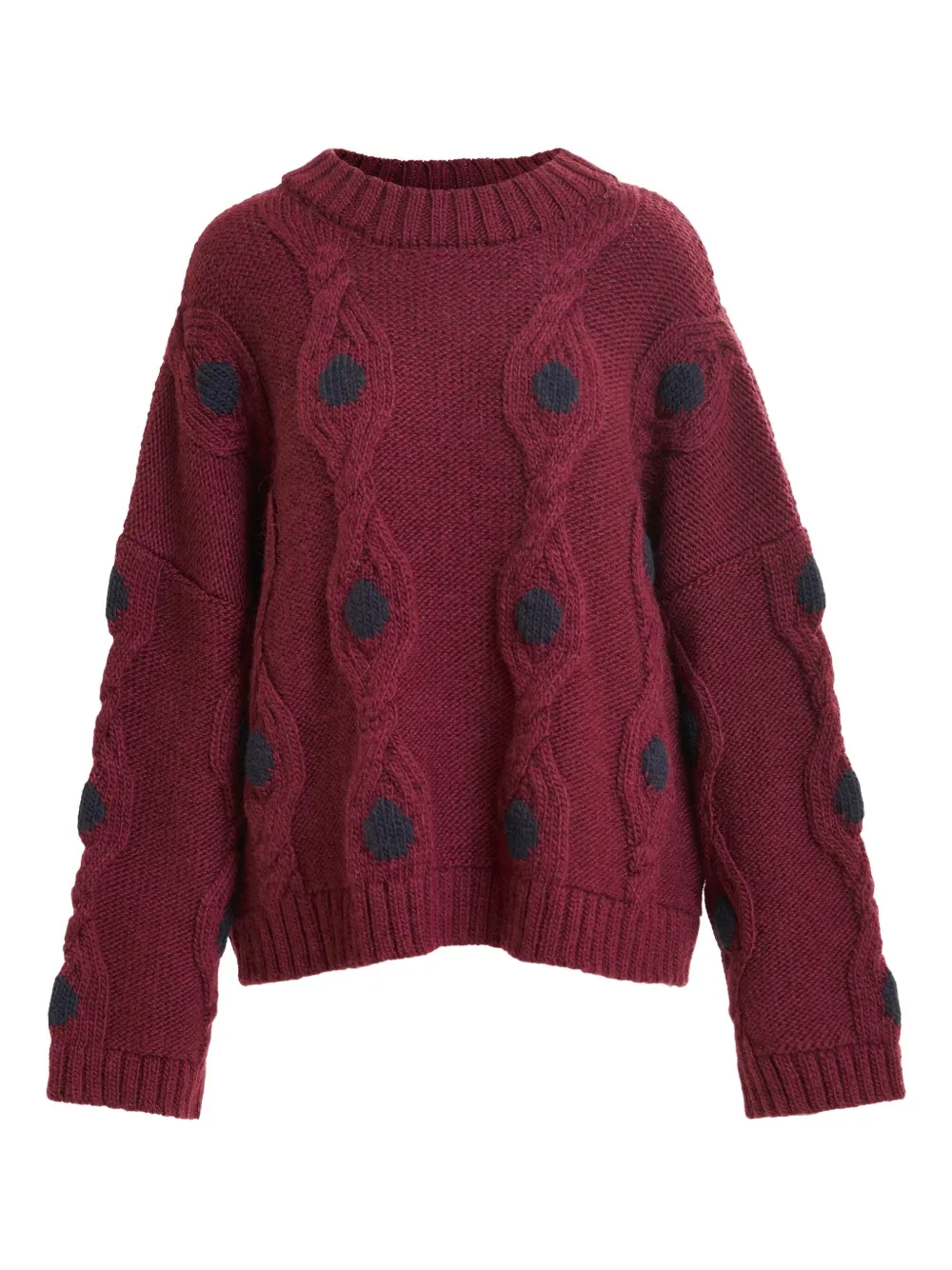 Essentiel Antwerp Ixel cable-knit sweater Rood