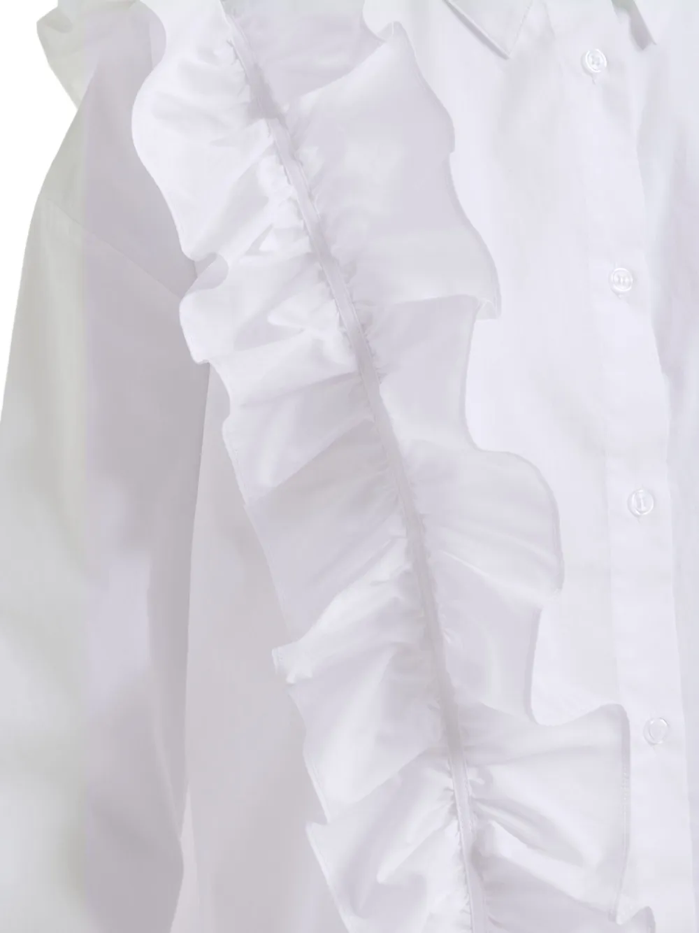 Essentiel Antwerp ruffle-detail cotton shirt Wit