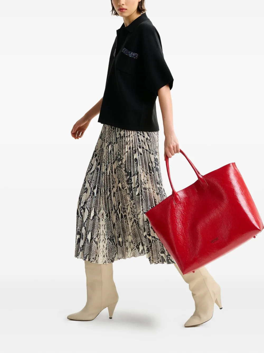 Essentiel Antwerp beaded-embellished polo shirt Zwart