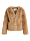 Essentiel Antwerp faux-fur button jacket - Brown