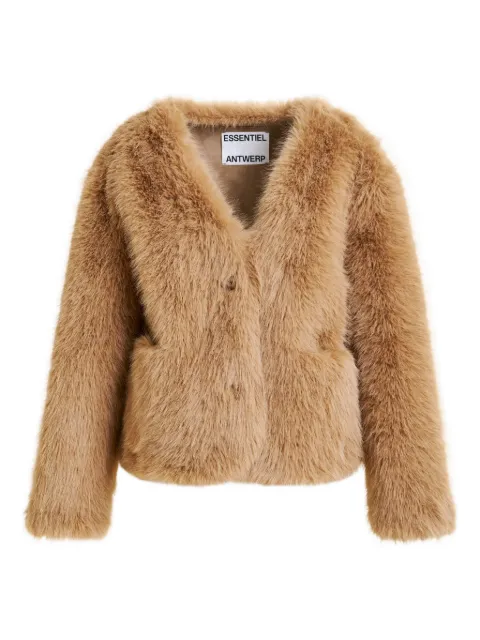 Essentiel Antwerp faux-fur button jacket