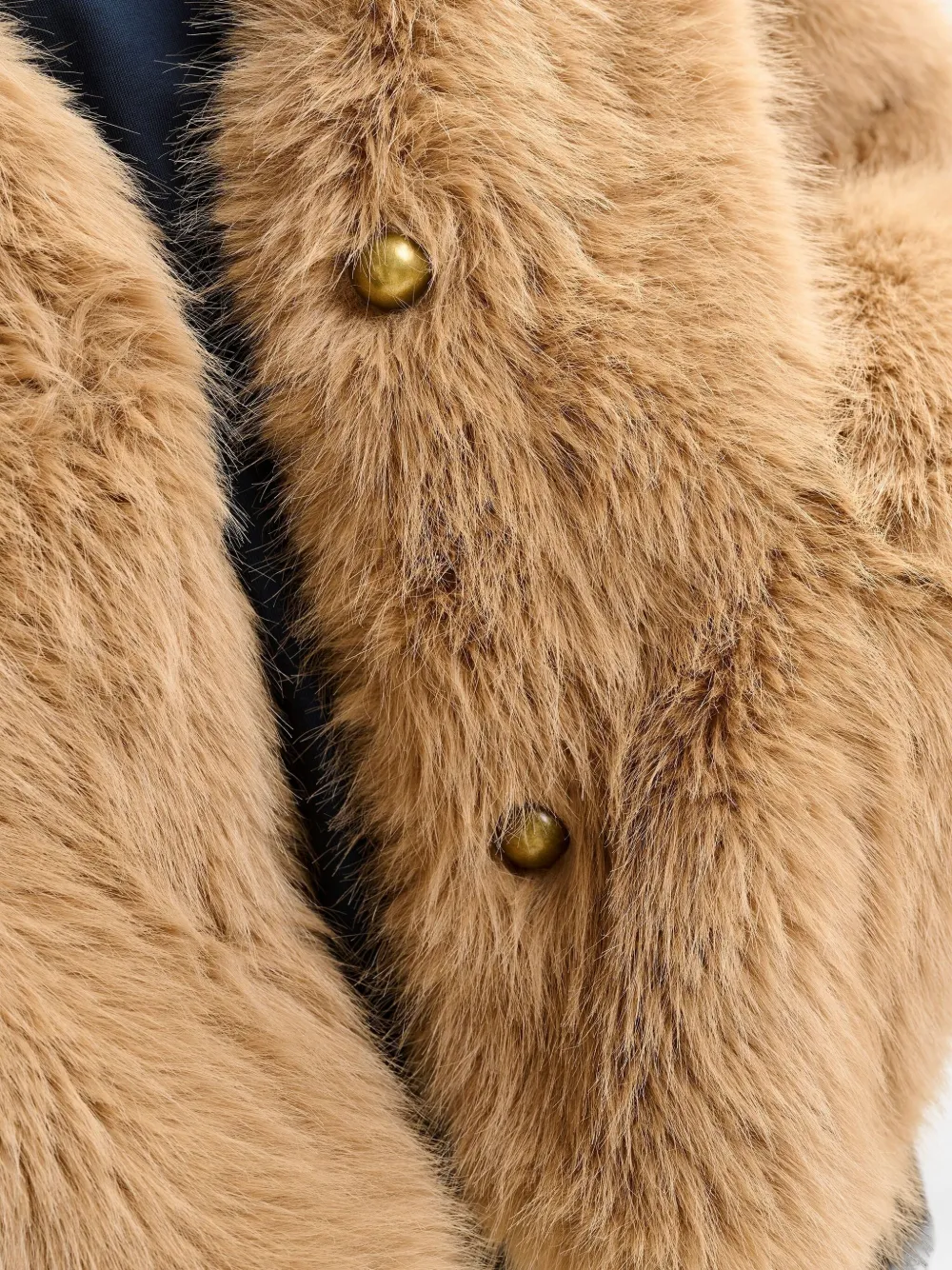 Essentiel Antwerp Faux-fur Button Jacket In Brown