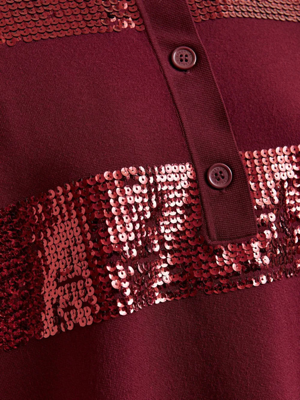 Essentiel Antwerp Illuminati Sequin-striped Polo Shirt In Red