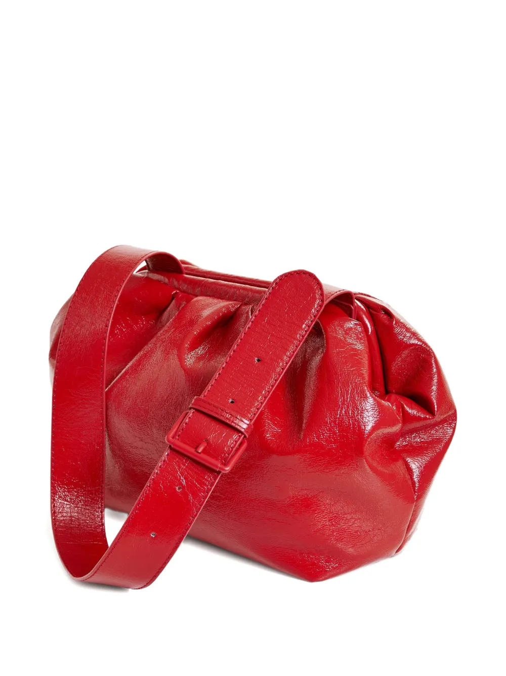 Essentiel Antwerp medium logo-plaque shoulder bag Rood