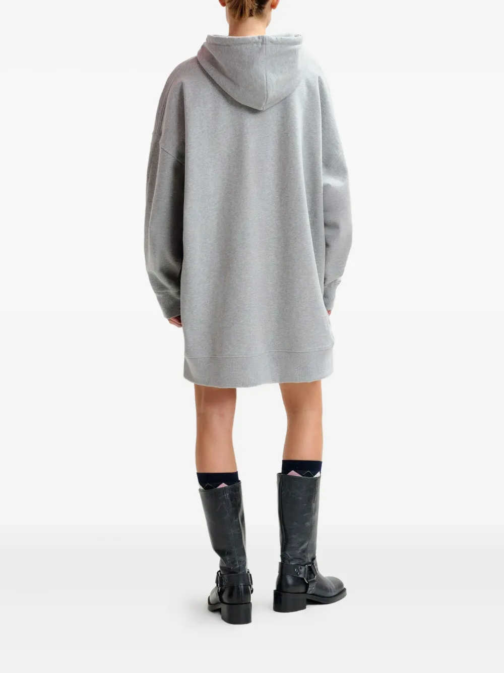 Essentiel Antwerp floral-embroidered hoodie mini dress Grijs