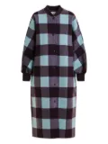 Essentiel Antwerp check-pattern ribbed-cuff coat - Purple