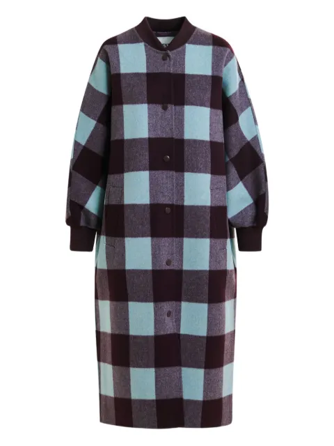 Essentiel Antwerp check-pattern ribbed-cuff coat