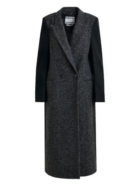 Essentiel Antwerp contrast-sleeve double-breasted coat