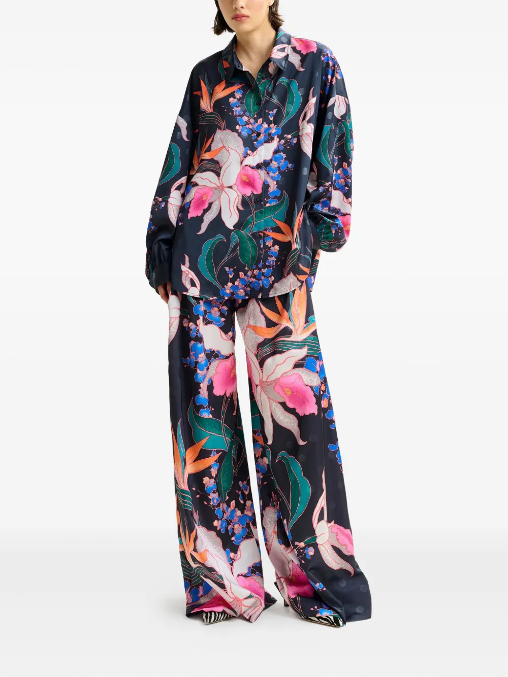 Essentiel Antwerp Ilol floral-print shirt Zwart