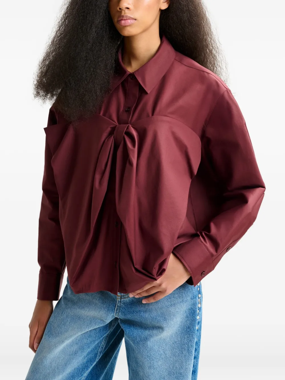 Essentiel Antwerp Ibow bow-detail shirt Rood